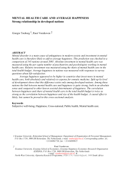 Mental Health Care and Average Happiness