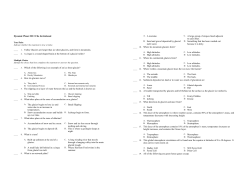 Dynamic Planet 2013 Clio Invitational ____ 1. Valley Glaciers are