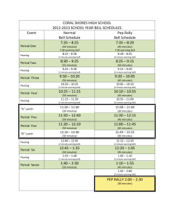 Bell Schedule - Coral Shores High School