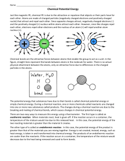 Chemical Potential Energy