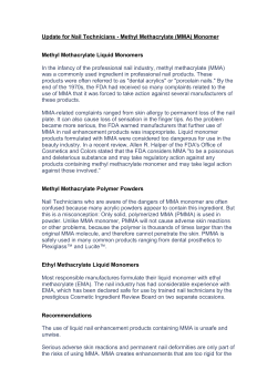 Update for Nail Technicians - Methyl Methacrylate (MMA) Monomer
