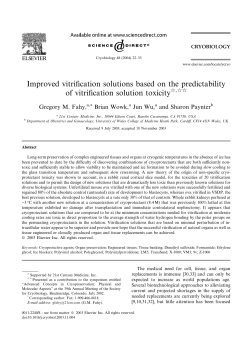 Improved vitrification solutions based on the predictability of