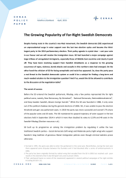The Growing Popularity of Far-Right Swedish Democrats