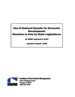 Use of Eminent Domain for Economic Development