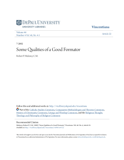 Some Qualities of a Good Formator