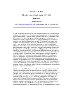 Rhetoric or Reality? EU policy towards South Africa, 1977