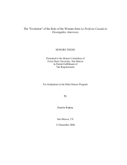 The "Evolution" of the Role of the Woman from La Perfecta Casada