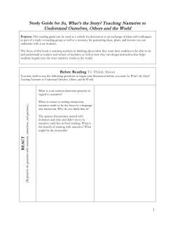 Study Guide for So, What`s the Story? Teaching