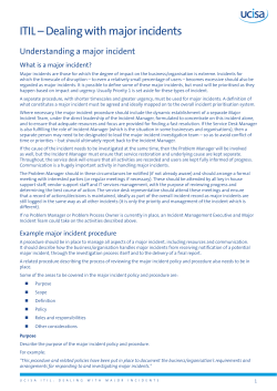 ITIL &ndash; Dealing with major incidents