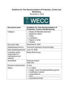 Guideline for Time Synchronization of Protection Control and