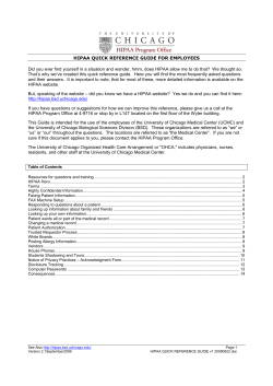 HIPAA QUICK REFERENCE GUIDE v1 20090922
