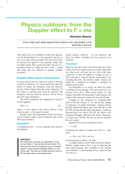 Physics outdoors: from the Doppler effect to F = ma