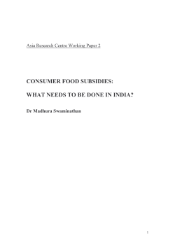 consumer food subsidies: what needs to be done in india?