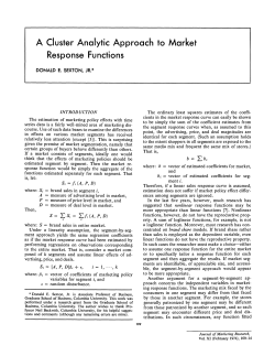 A Cluster Analytic Approach to Market