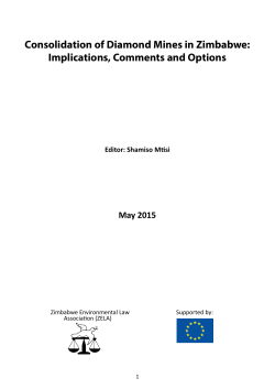 Consolidation of Diamond Mines in Zimbabwe: Implications