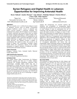 Syrian Refugees and Digital Health in Lebanon: Opportunities for