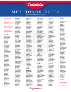 MUS HONOR ROLLS