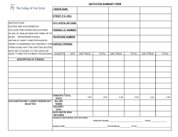 QUOTATION SUMMARY FORM