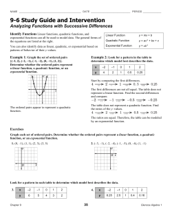 9-6 Study Guide and Intervention Analyzing Functions with
