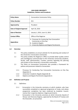 Convocation Ceremonies - The Aga Khan University