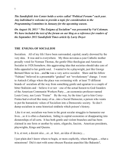 The Enigma of Socialism - Sandisfield Arts Center