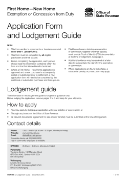 First Home New Home Exemption or Concession from Duty