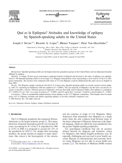 Qu&eacute; es la Epilepsia? Attitudes and knowledge of epilepsy by
