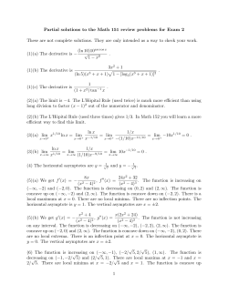 Solutions to Math 151 Review Problems for Exam 2, Fall 2016