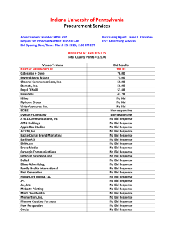 Indiana University of Pennsylvania Procurement Services