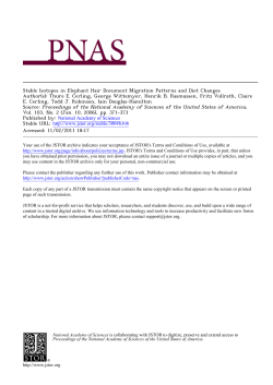 Stable Isotopes in Elephant Hair Document Migration Patterns and