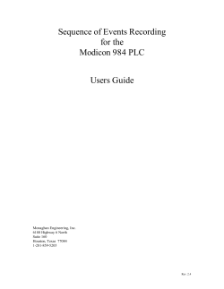 Sequence of Events Recording for the Modicon 984 PLC Users Guide