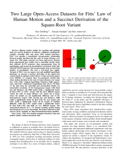 A New Derivation and Dataset for Fitts` Law of Human Motion