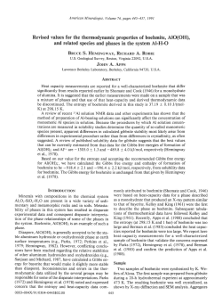 Revised yalues for the thermodynamic properties of boehmite, AIO