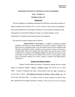 PROPOSED CHANGES TO TIIE IOWA STATUTE OF REPOSE