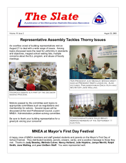MNEA at Mayor`s First Day Festival Representative Assembly