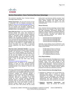 Service Description: Cisco Technical Services Advantage