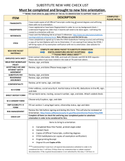 New Hire Packet - Williamson County Schools