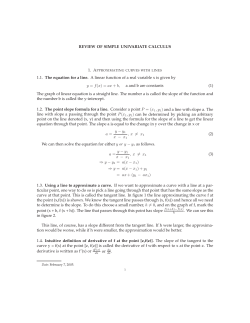 REVIEW OF SIMPLE UNIVARIATE CALCULUS 1.1. The equation