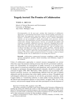 TragedyAverted: The Promise of Collaboration