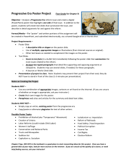 Progressive Era Poster Project (Test Grade for Chapter 9)
