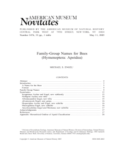 Family-Group Names for Bees (Hymenoptera: Apoidea)