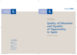 Quality of Education and Equality of Opportunity in Spain: Lessons