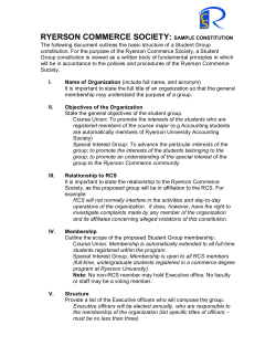 RYERSON COMMERCE SOCIETY: SAMPLE CONSTITUTION