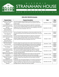 2016-2017 BECON Schedule