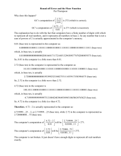 Round off Error and the Floor Function Why does this happen? GC`s