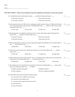 MULTIPLE CHOICE. Choose the one alternative that best