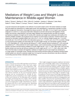 Mediators of Weight Loss and Weight Loss Maintenance