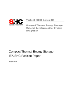 Compact Thermal Energy Storage IEA SHC Position Paper