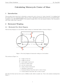 Calculating Motorcycle Center of Mass