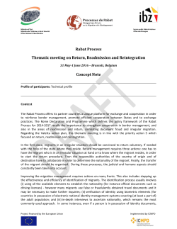 Rabat Process Thematic meeting on Return, Readmission and
